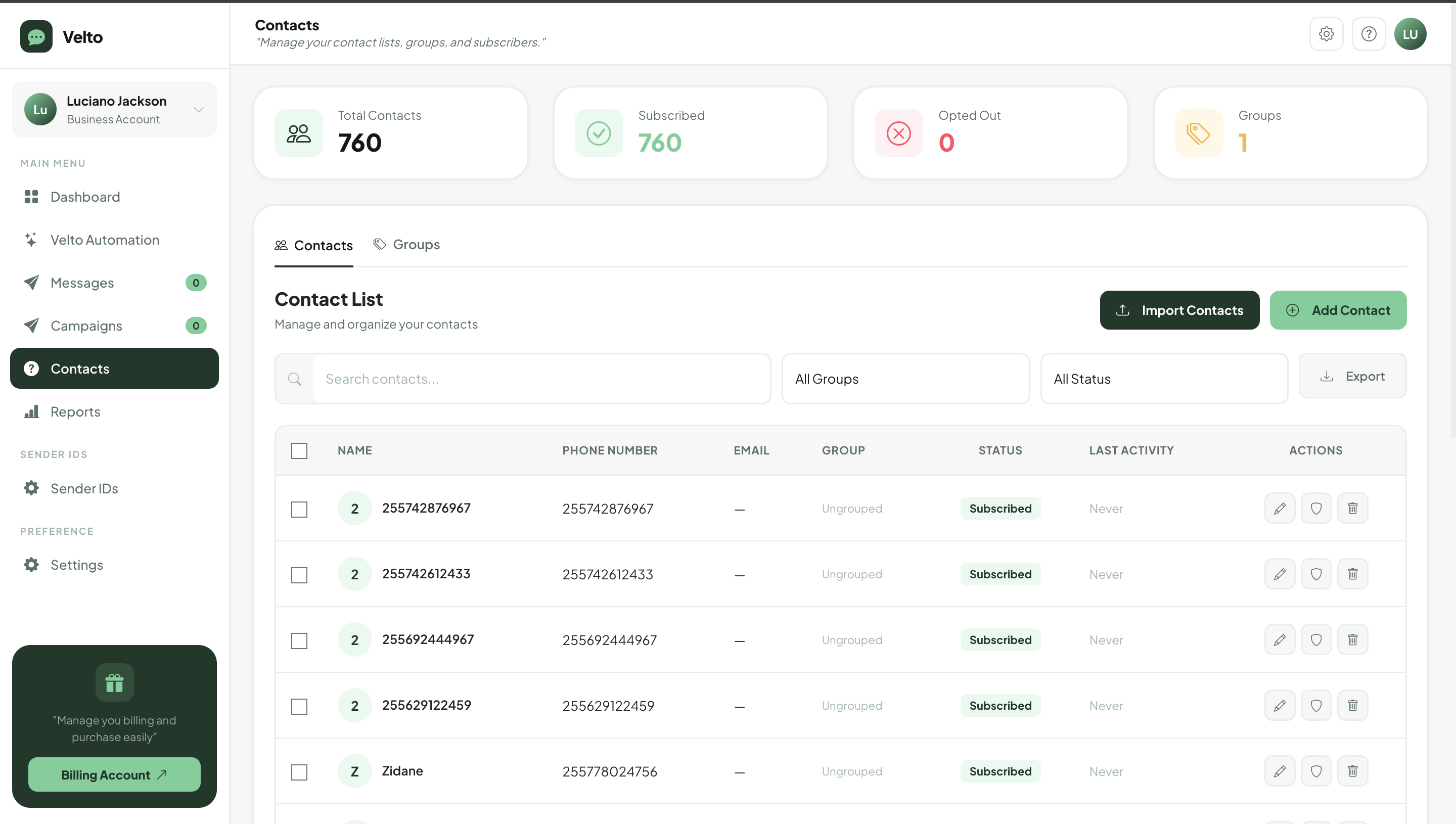 Smart Contact Manager Interface